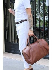 Maison héritage PARIS Skórzana torba podróżna "Week" w kolorze brązowym - 52 x 34 x 18 cm rozmiar: onesize. Brązowe torby podróżne maison héritage PARIS, bez wzorów, z materiału, przez ramię. Za 565.99 zł.