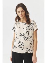 TATUUM Bluzka w kolorze kremowo-czarnym rozmiar: 40. Brązowe bluzki Tatuum, bez wzorów, z wiskozy, bez kołnierzyka, bez ramiączek. Za 143.56 zł.