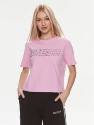 Guess T-Shirt Kiara V4GI18 I3Z14 Kolorowy Boxy Fit. T-shirty Guess, s, z aplikacjami, z bawełny, bez kołnierzyka, bez ramiączek. Za 89.99 zł.