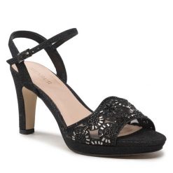 Sandały Menbur. Czarne sandały Menbur, bez wzorów, bez obcasa, na słupku, bez zapięcia. Za 389.99 zł.