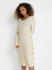 Cream Sukienka dzianinowa Christine 10610446 Beżowy Regular Fit. Brązowe sukienki Cream, xs, bez wzorów, z dzianiny, bez kołnierzyka, bez ramiączek. Za 369.99 zł.
