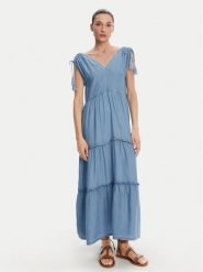 Pepe Jeans Sukienka codzienna Effie PL953664 Niebieski Loose Fit. Niebieskie sukienki Pepe Jeans, na co dzień, m, bez wzorów, z jeansu, bez kołnierzyka, bez ramiączek, proste. Za 379.99 zł.
