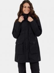 Płaszcz przeciwdeszczowy damski Fundango Zhuri. Czarne płaszcze FUNDANGO, m, bez wzorów, z materiału, eleganckie, bez kaptura. Za 499.00 zł.