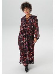 Aniston Sukienka w kolorze czarno-różowym rozmiar: 50. Czarne sukienki Aniston, bez wzorów, bez kołnierzyka, bez ramiączek, maxi. Za 100.52 zł.