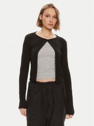 Gina Tricot Kardigan 22994 Czarny Regular Fit. Czarne swetry Gina Tricot, xl, bez wzorów, z wiskozy, bez ramiączek. Za 229.99 zł.