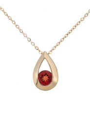 Rinani Złoty naszyjnik z zawieszką - dł. 46 cm rozmiar: onesize. Czerwone naszyjniki Rinani, z materiału, złote. Za 782.99 zł.