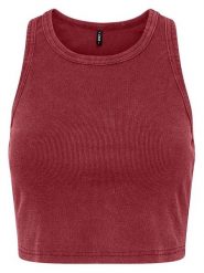 ONLY Top w kolorze czerwonym rozmiar: L. Czerwone topy sportowe ONLY, l, bez wzorów, z bawełny. Za 48.39 zł.