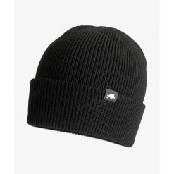 Czapka zimowa DZIK® czarna. Czarne czapki zimowe DZIK, bez wzorów, ze skóry. Za 139.99 zł.