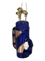 Kersten Ozdoba choinkowa "Golf Bag" w kolorze granatowym - wys. 13 cm rozmiar: onesize. Niebieskie swetry Kersten, z aplikacjami, z materiału, bez ramiączek. Za 65.69 zł.