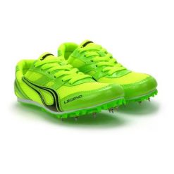 Buty lekkoatletyczne kolce Legend dla biegaczy z zapasem kolców. Zielone buty do biegania Legend, bez wzorów, bez zapięcia, do biegania. Za 199.00 zł.