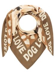 Zwillingsherz Chusta trójkątna "Dog Love" w kolorze jasnobrązowo-beżowym - 138 x 68 cm rozmiar: onesize. Brązowe chusty Zwillingsherz, bez wzorów, z materiału. Za 88.43 zł.