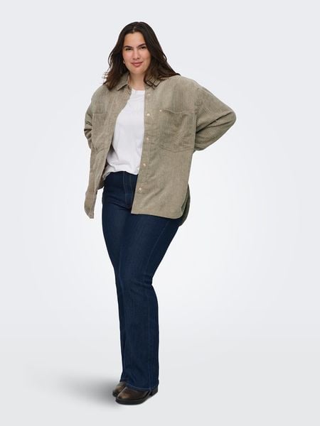 ONLY Carmakoma Koszula sztruksowa w kolorze beżowym rozmiar: 42/44. Brązowe koszule Only Carmakoma, bez wzorów, ze sztruksu, bez kołnierzyka, bez ramiączek. Za 113.90 zł.