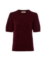 MOS MOSH Sweter z krótkim rękawem z wełny, moheru i alpaki - MMMape Kobiety czerwony, XS. Czerwone swetry Mos Mosh, xs, bez wzorów, z dzianiny, klasyczne, bez ramiączek. Za 399.95 zł.