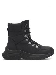 DeeZee Trzewiki GAIA WS6029-17 Czarny. Czarne botki DeeZee, bez wzorów, z syntetyku, bez obcasa, na płaskiej podeszwie, bez zapięcia. Za 89.99 zł.