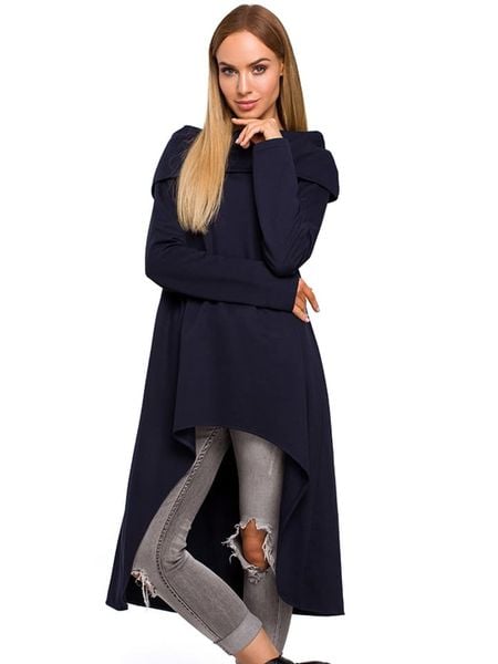 Made of emotion Bluza w kolorze granatowym rozmiar: L/XL. Niebieskie bluzy bez kaptura Made Of Emotion, l, bez wzorów, z bawełny, bez kaptura, na golfa. Za 133.45 zł.