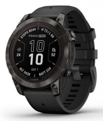 Garmin Fenix 7 Pro 47mm Sapphire Solar Carbon Gray DLC Titanium z czarnym paskiem. Czarne zegarki sportowe Garmin. Za 3,248.99 zł.