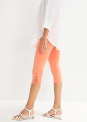 Legginsy rybaczki. Brązowe legginsy bonprix, bez wzorów. Za 77.99 zł.