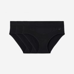 Majtki damskie 3 sztuki. Czarne majtki sportowe Decathlon, l, bez wzorów, z elastanu, do biegania. Za 69.99 zł.