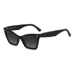 Okulary przeciwsłoneczne DSQUARED2 ICON 0026/S 807 dla kobiet, rozmiar 55 mm. Czarne okulary przeciwsłoneczne DSQUARED, bez wzorów, motyl. Za 874.65 zł.