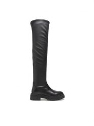 Geox Muszkieterki D Iridea H D16HRH 0KB43 C9999 Czarny. Czarne kozaki Geox, bez wzorów, ze skóry, bez obcasa, na płaskiej podeszwie, bez zapięcia. Za 755.71 zł.