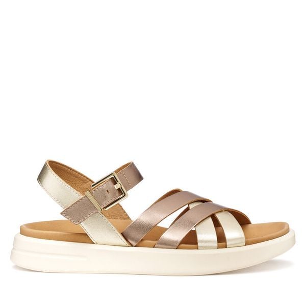 Sandały Geox. Żółte sandały Geox, bez wzorów, bez obcasa, na płaskiej podeszwie, bez zapięcia. Za 459.99 zł.