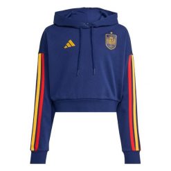 Bluza z kapturem Spain DNA. Niebieskie bluzy adidas, bez wzorów, klasyczne, bez ramiączek, z kapturem. Za 259.00 zł.