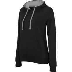 Bluza damska z kapturem Kariban Contrastée. Czarne bluzy KARIBAN, bez wzorów, bez ramiączek, z kapturem. Za 195.50 zł.