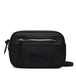 Torebka Guess. Czarne listonoszki Guess, z aplikacjami, bez dodatków. Za 249.99 zł.