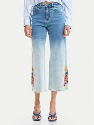 Desigual Jeansy Coco 26SWDD20 Niebieski Straight Fit. Niebieskie jeansy Desigual, bez wzorów, z bawełny. Za 489.99 zł.