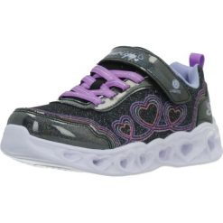 Buty SKECHERS 303736LCS HEART LIGHTS Czarny. Czarne buty trekkingowe Skechers, bez wzorów, z materiału, bez zapięcia, trekkingowe. Za 209.99 zł.