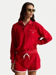 Polo Ralph Lauren Bluza 211A12737003 Czerwony Relaxed Fit. Czerwone bluzy Polo Ralph Lauren, xs, bez wzorów, z bawełny, bez kaptura. Za 859.99 zł.