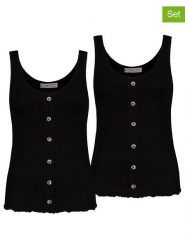 Stitch & Soul Topy (2 szt.) w kolorze czarnym rozmiar: XS. Czarne topy Stitch & Soul, xs, bez wzorów, prążkowane, bez kołnierzyka, bez ramiączek. Za 61.46 zł.