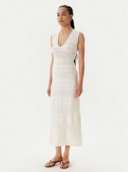 Morgan Sukienka dzianinowa 242-RMALISA Beżowy Slim Fit. Brązowe sukienki Morgan, l, bez wzorów, z dzianiny, bez kołnierzyka, bez ramiączek. Za 349.99 zł.