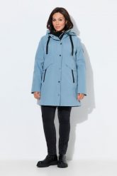 Damskie Kurtka funkcyjna HYPRAR wodoodporna kaptur. Niebieskie kurtki Ulla Popken, plus size, bez wzorów, z materiału, z kapturem. Za 799.99 zł.