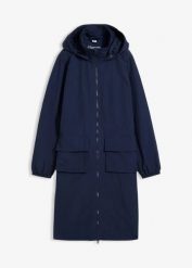 Lekka parka, hydrofobowa. Niebieskie płaszcze bonprix, bez wzorów, bez kaptura. Za 219.99 zł.