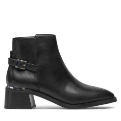 Botki Aldo. Czarne botki Aldo, bez wzorów, bez obcasa, na słupku, bez zapięcia. Za 309.99 zł.