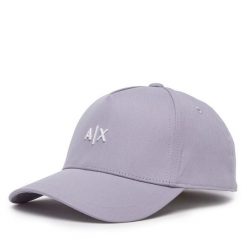 Czapka z daszkiem Armani Exchange. Fioletowe czapki z daszkiem Armani Exchange, bez wzorów. Za 99.99 zł.