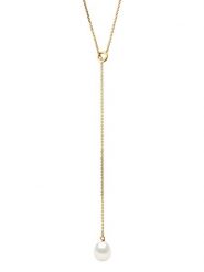 Pearl Addict Złoty naszyjnik z perłą - dł. 42 cm rozmiar: onesize. Żółte naszyjniki Pearl Addict, z materiału, z perłą, złote. Za 1,609.99 zł.