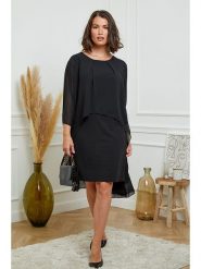 Curvy Lady Sukienka w kolorze czarnym rozmiar: 40/42. Czarne sukienki Curvy Lady, bez wzorów, klasyczne, bez kołnierzyka, bez ramiączek, mini. Za 155.95 zł.