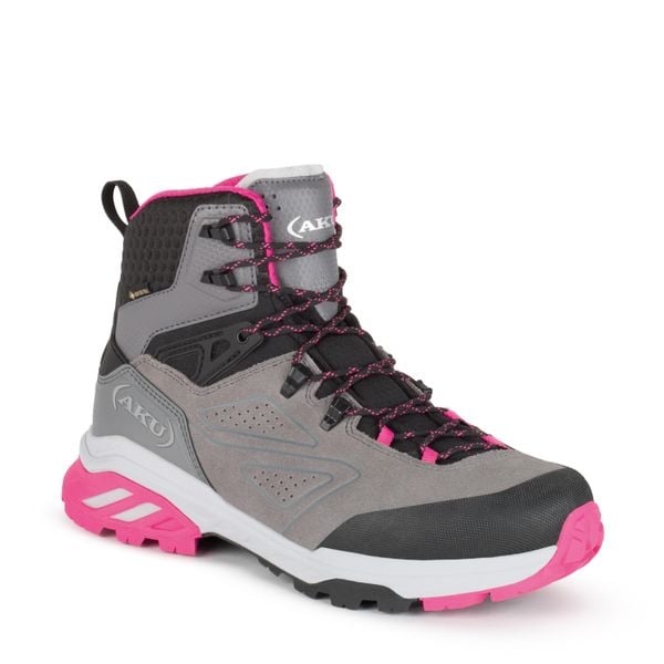 Buty trekkingowe Gore-tex damskie Aku Reactive. Szare buty trekkingowe Aku, z gore-texu, bez zapięcia. Za 309.00 zł.