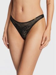 Gossard Stringi Glossies 13006 Czarny. Czarne stringi Gossard, bez wzorów, z syntetyku. Za 109.99 zł.