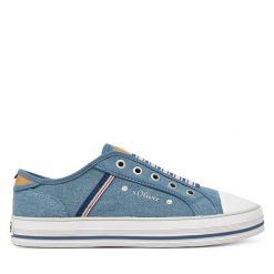 Trampki s.Oliver. Niebieskie trampki S.Oliver, bez wzorów, bez zapięcia. Za 189.99 zł.