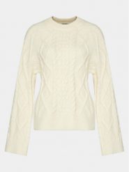 Gina Tricot Sweter 20726 Biały Regular Fit. Białe swetry Gina Tricot, m, bez wzorów, z syntetyku, bez ramiączek. Za 109.99 zł.