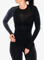 Bluza termoaktywna damska Ortovox 120 Comp Light Long Sleeve. Czarne bluzy ORTOVOX, na zimę, m, bez wzorów, z dzianiny, bez kaptura, narciarskie. Za 346.49 zł.