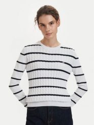 Beverly Hills Polo Club Sweter P-SS26W-M6565 Biały Regular Fit. Białe swetry Beverly Hills Polo Club, m, bez wzorów, z bawełny, bez ramiączek. Za 279.99 zł.
