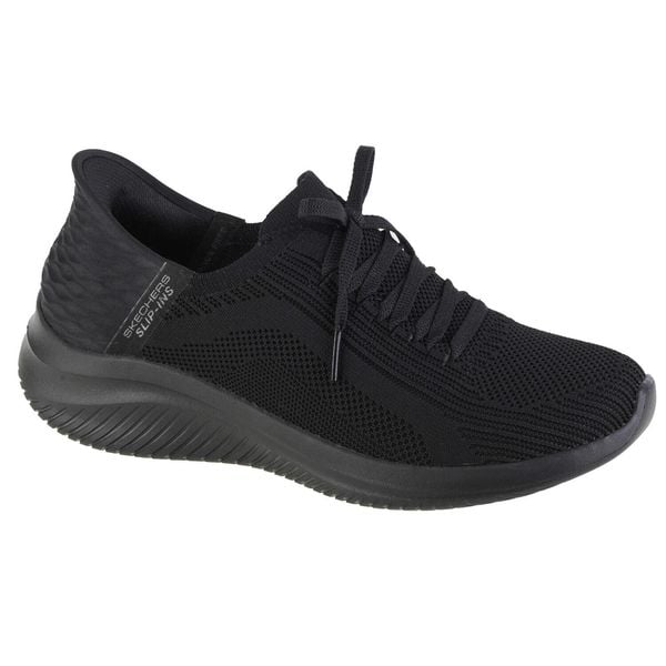 Buty sportowe Sneakersy damskie, Skechers Slip-Ins Ultra Flex 3.0 - Brilliant. Czarne buty sportowe lifestyle Skechers, bez wzorów, z gumy, sportowe, bez zapięcia, skechers sport. Za 339.99 zł.