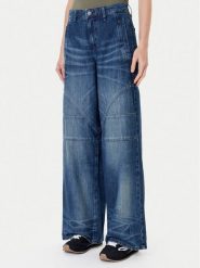 Guess Jeansy W5YA2F D5R0D Niebieski Baggy Fit. Niebieskie jeansy Guess, z aplikacjami, z bawełny. Za 439.99 zł.