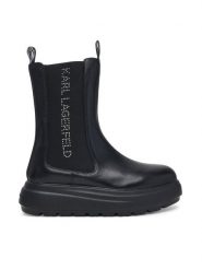 KARL LAGERFELD Sztyblety Katya KL46660 Czarny. Czarne botki KARL LAGERFELD, bez wzorów, ze skóry, bez obcasa, na płaskiej podeszwie, bez zapięcia. Za 1,029.00 zł.