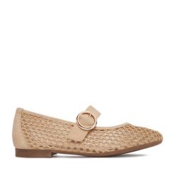 Baleriny Remonte. Brązowe baleriny Remonte, bez wzorów, bez obcasa, bez zapięcia. Za 349.99 zł.