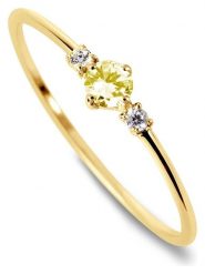 OR Carats Złoty pierścionek z diamentem i cytrynem rozmiar: 50. Żółte pierścionki OR Carats, z cytrynem, złote. Za 565.99 zł.